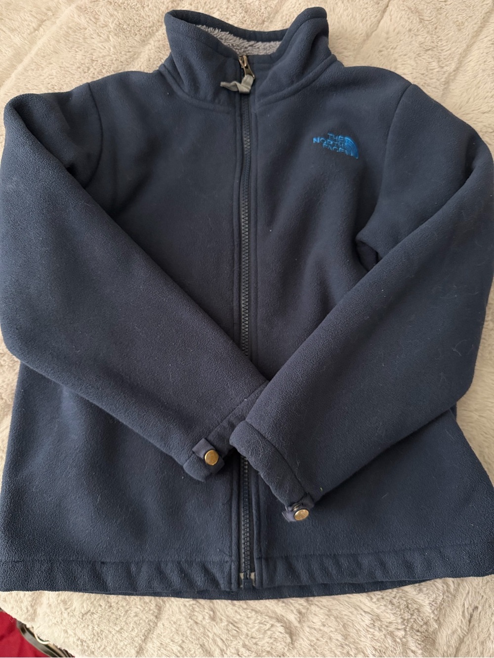 The North Face Kids Navy Blue Full-Zip Fleece, Small (7/8)